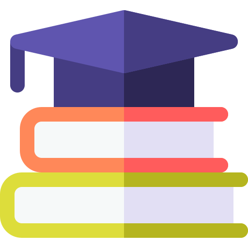 Image shows Graduation Hat on top of stduy books