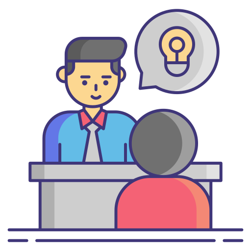Image of a career counsellor guiding a student