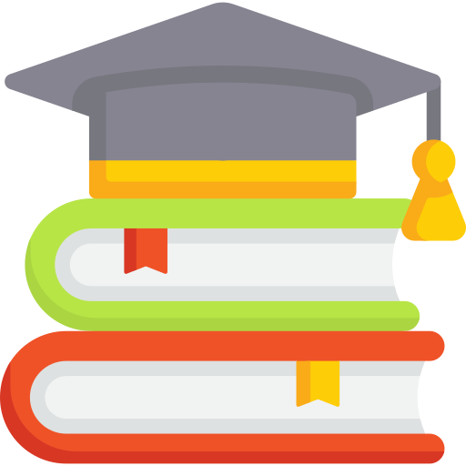 Image of books and a graduation hat