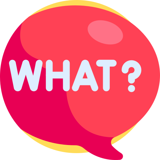 Image of a dialogur bubble with What? written